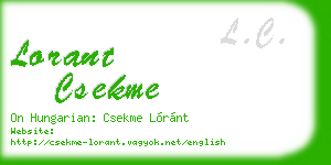 lorant csekme business card