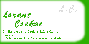 lorant csekme business card